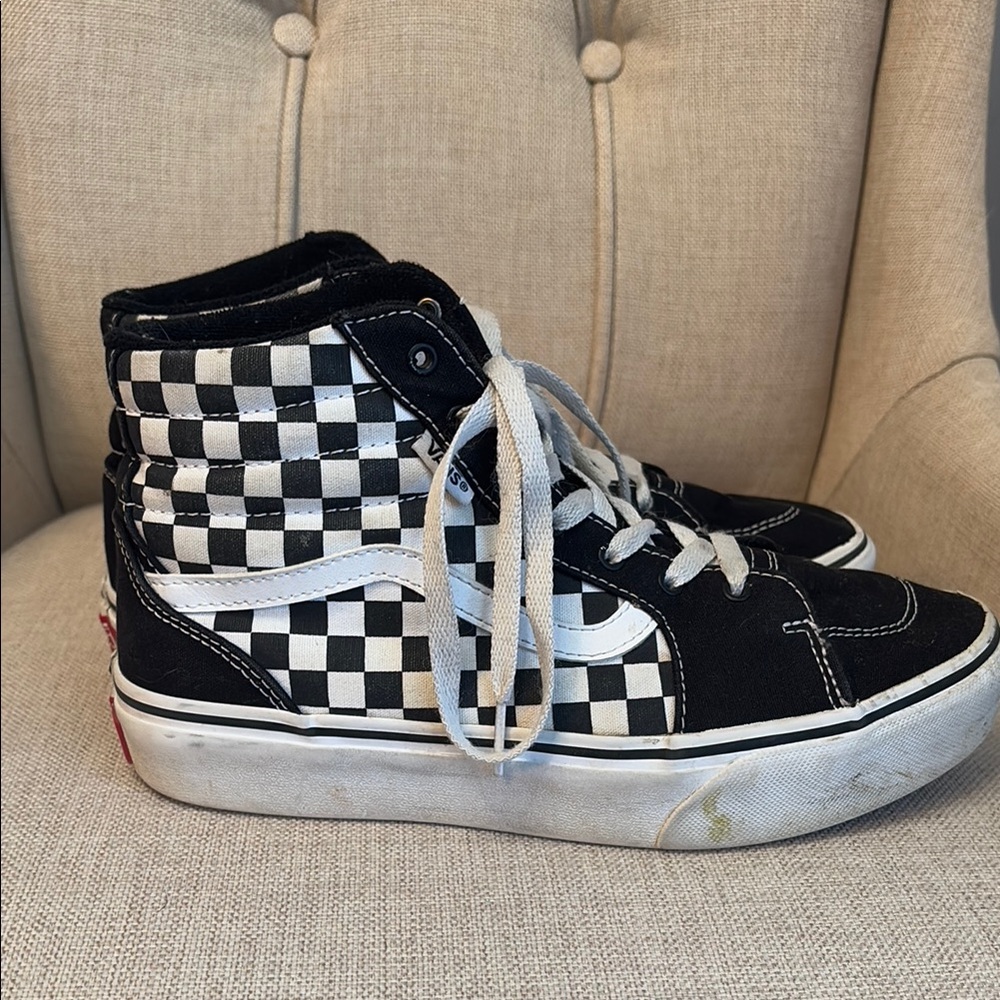 Vans Black and White High-Top Sneakers